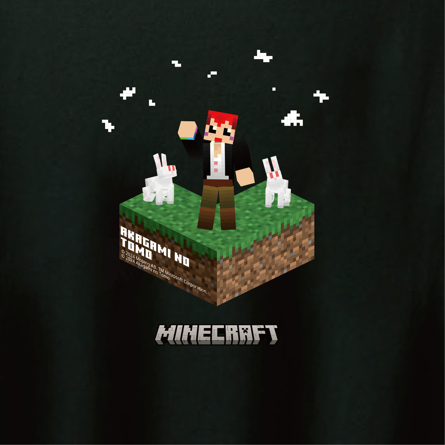 【赤髪のとも】マインクラフトTシャツ ブラック