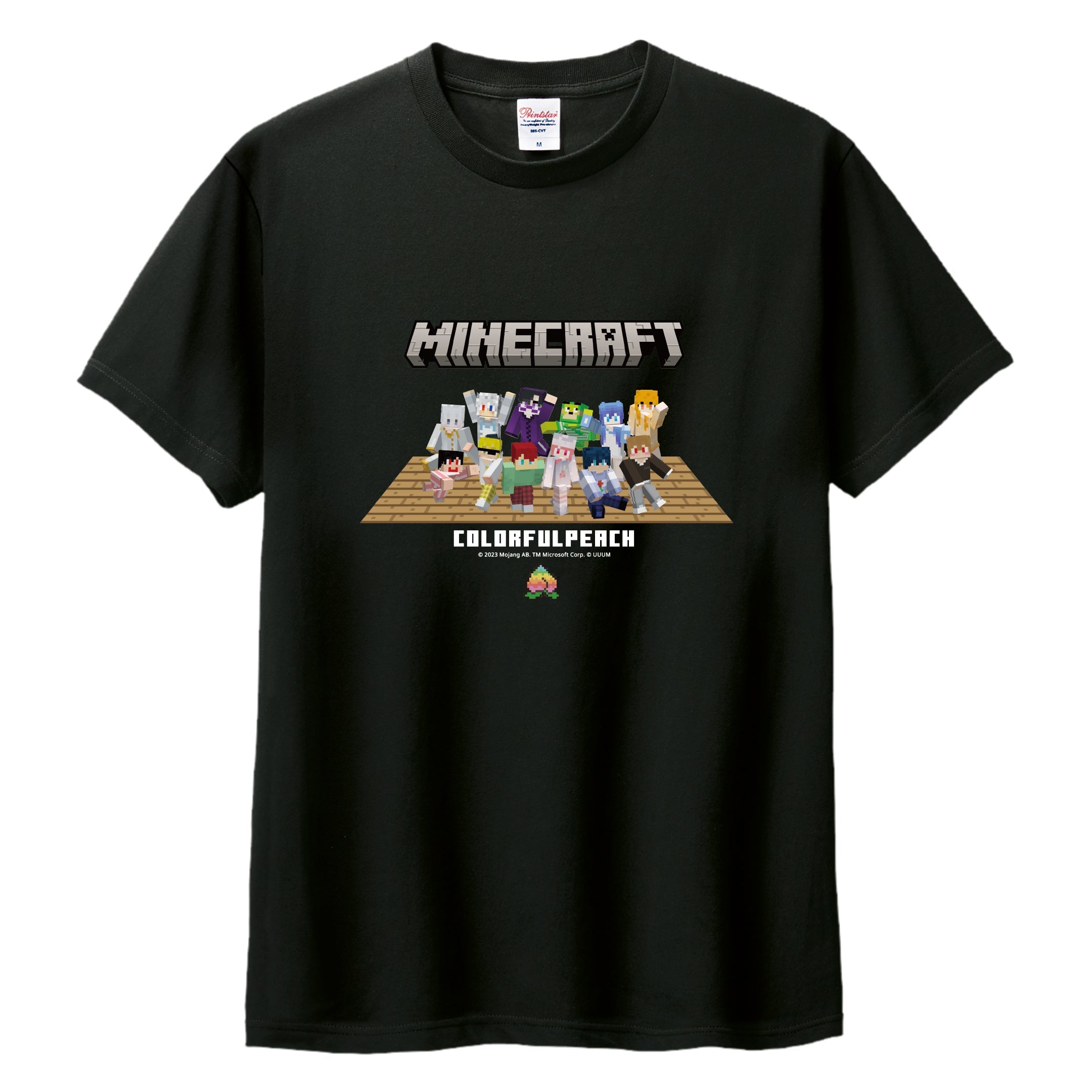 カラフルピーチ】マインクラフトTシャツ ブラック – .1