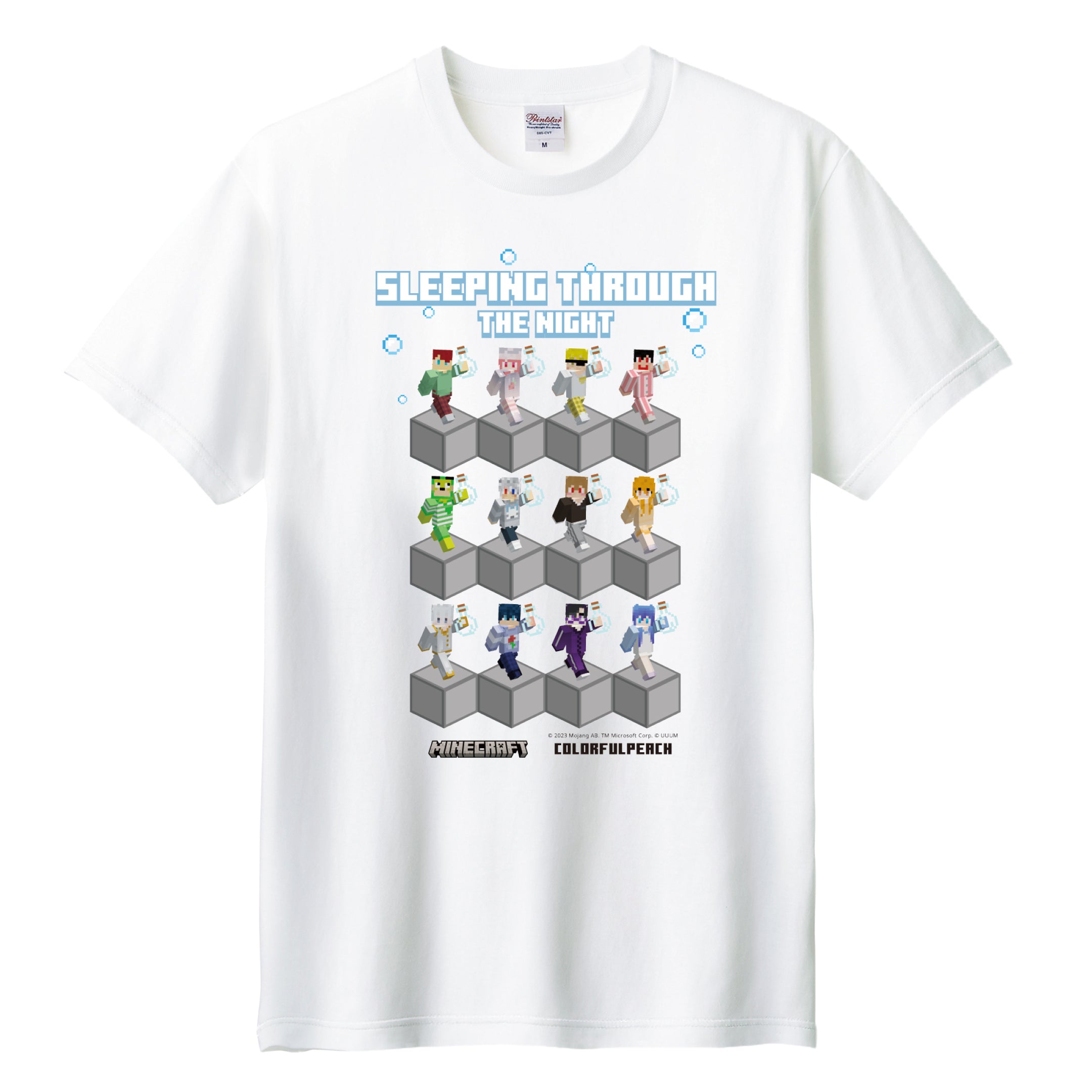 【カラフルピーチ】マインクラフトTシャツ ホワイト – .1